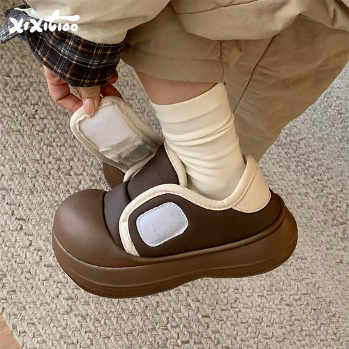 细细条ins潮网红外穿厚底板鞋