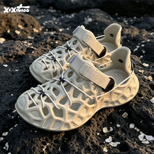 细细条男款外穿百搭防滑洞洞鞋