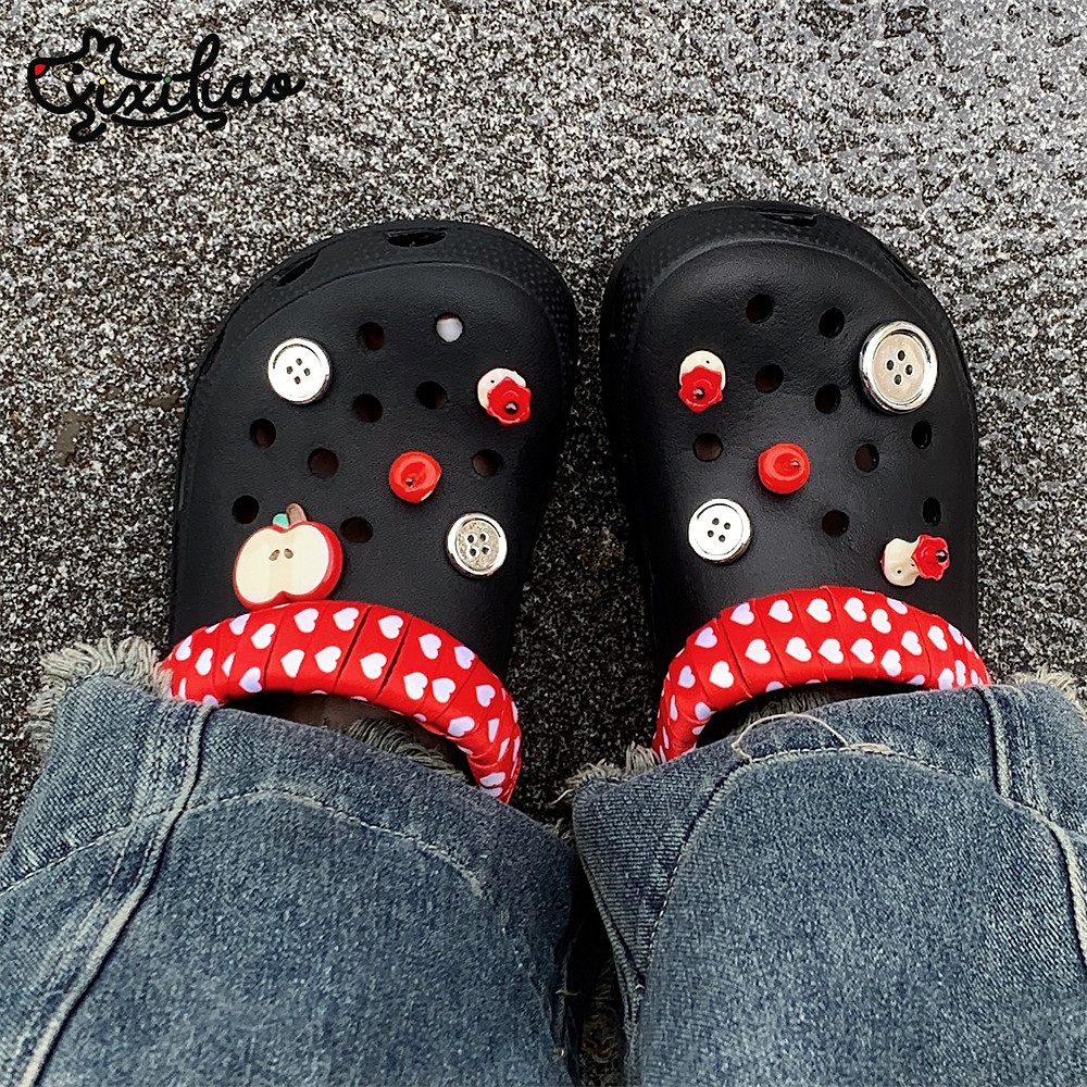 细细条 可爱ins红苹果洞洞鞋男女夏沙滩休闲趣味外穿足弓包头凉拖,女鞋,洞洞鞋,淘宝优惠券,粉丝福利购,淘宝优惠卷