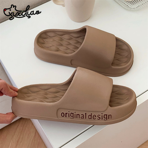 细细条ins潮酷英文字母拖鞋