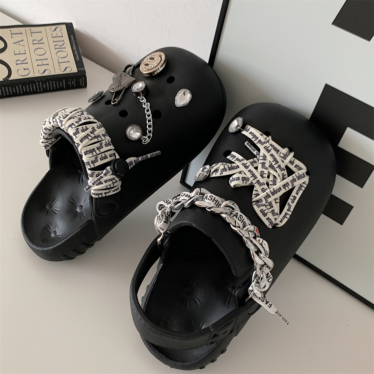 细细条 潮牌绑绳鞋带diy洞洞鞋男女夏街头工装风ins潮个性沙滩鞋