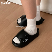 细细条 男女夏eva可爱黑白小猪情侣外穿凉拖 室内防滑抗菌防臭拖鞋