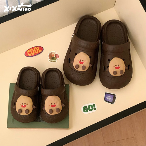 细细条可爱土豆亲子沙滩洞洞鞋