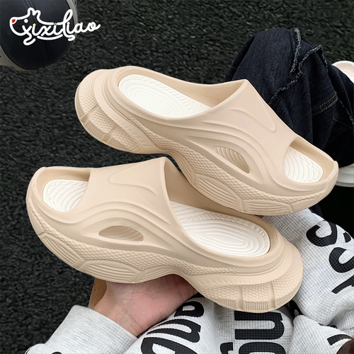 细细条耐磨个性拼色沙滩凉拖鞋