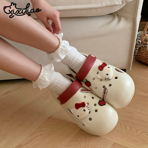 细细条HelloKitty三丽鸥洞洞鞋