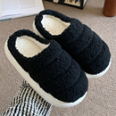 男士 简约风情侣棉拖鞋 家居休闲防滑软底毛毛鞋 韩版 女冬季 细细条
