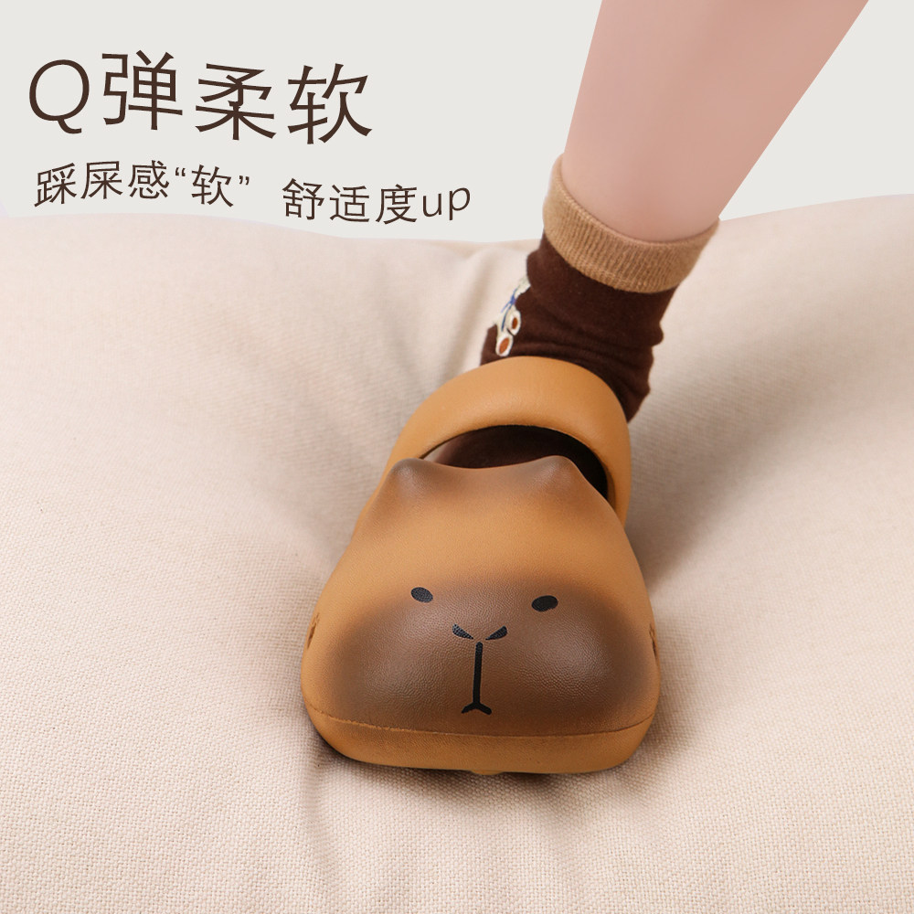 细细条 丑萌卡皮巴拉学生包头凉拖室外休闲沙滩防滑女夏季半拖鞋,女鞋,包头拖,淘宝优惠券,粉丝福利购,淘宝优惠卷