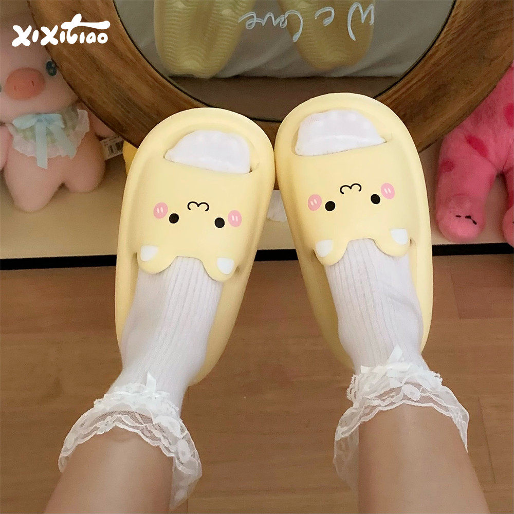 细细条 新款可爱小猫拖鞋女防滑厚底百搭夏季网红外穿防臭凉拖鞋,女鞋,一字拖,淘宝优惠券,粉丝福利购,淘宝优惠卷