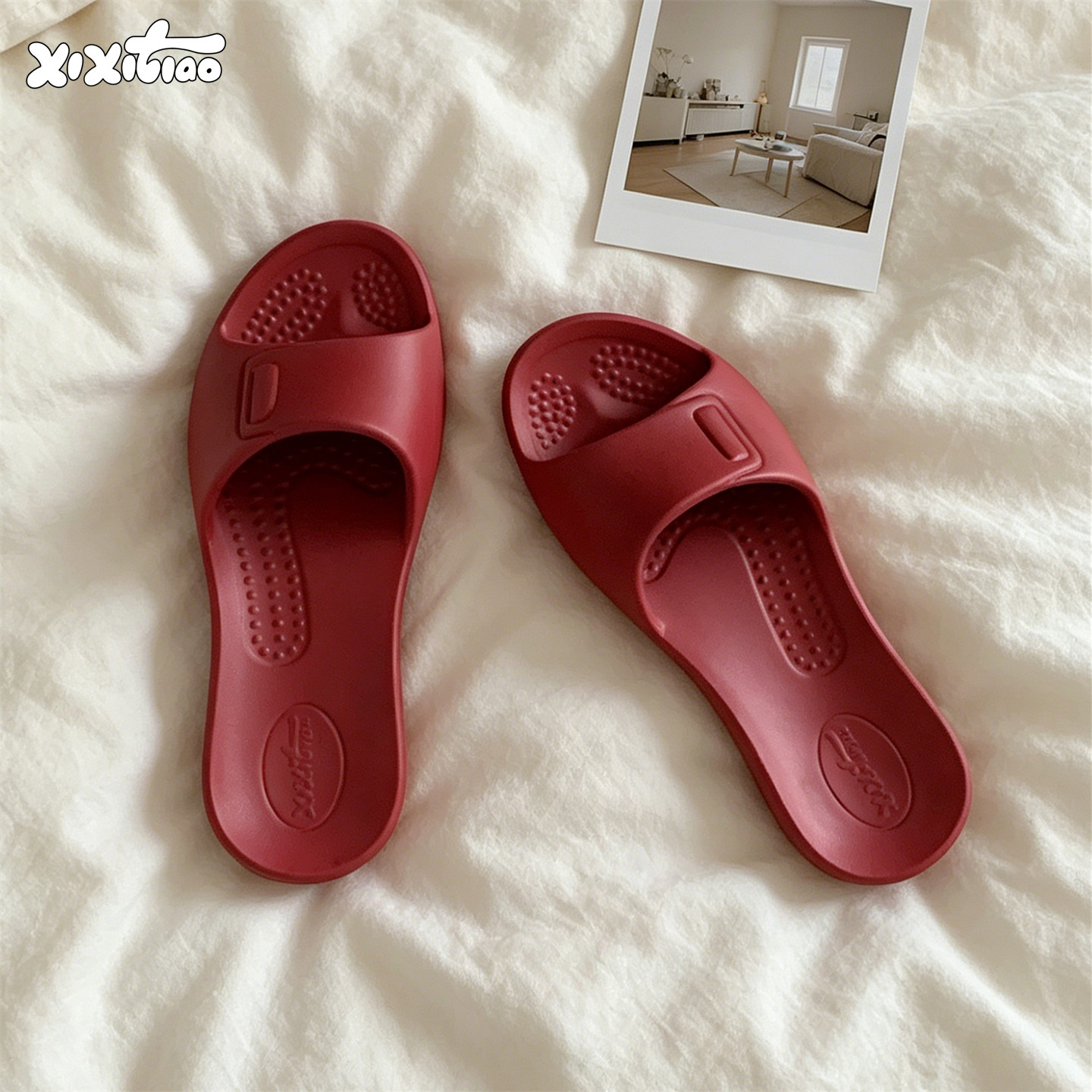 细细条 本命年防臭台湾凉拖女抗菌防滑久穿不累夏微足弓软底拖鞋