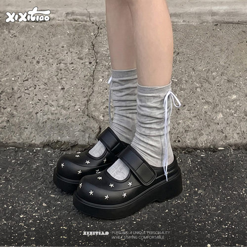 细细条y2k星星亚文化玛丽珍凉拖