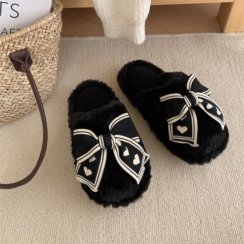 细细条少女心可爱蝴蝶结居家鞋