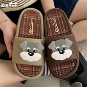 居家外穿防滑软底休闲凉拖鞋 男女夏季 情侣ins 可爱小狗拖鞋 细细条