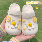 亲子鞋 细细条 休闲时尚 外穿eva包头凉鞋 海边度假花朵洞洞鞋 女夏季