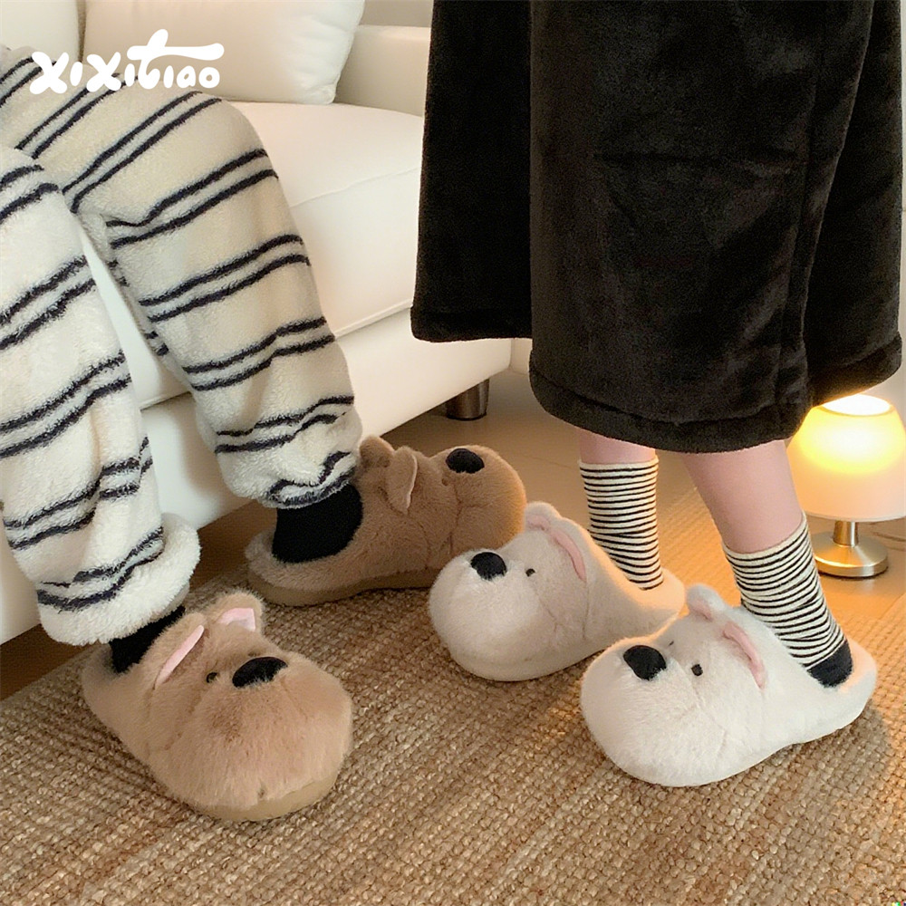 细细条 卧室家居情侣西高地小狗棉拖鞋防滑保暖冬可爱毛毛鞋男女,居家布艺,居家棉拖/棉鞋,淘宝优惠券,粉丝福利购,淘宝优惠卷