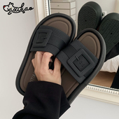 韩式 风高级感拼色一字拖鞋 夏季 细细条 室内外穿防滑沙滩凉拖鞋 女