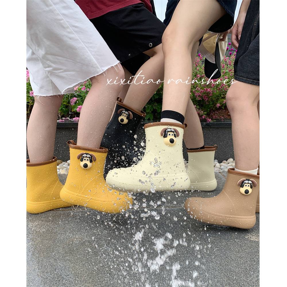 细细条 网红可爱狗狗亲子雨靴ins室外休闲防滑防水四季通用雨鞋女,女鞋,雨鞋,淘宝优惠券,粉丝福利购,淘宝优惠卷