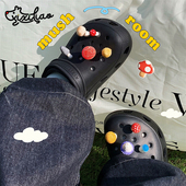 细细条 立体彩色小蘑菇男女外穿洞洞鞋 多巴胺情侣夏季 沙滩凉拖鞋