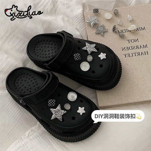 细细条甜酷五角星y2k鞋子鞋扣