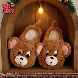 防滑可爱杰利鼠情侣家居鞋 男女冬季 猫和老鼠棉拖鞋 少女心ins正版