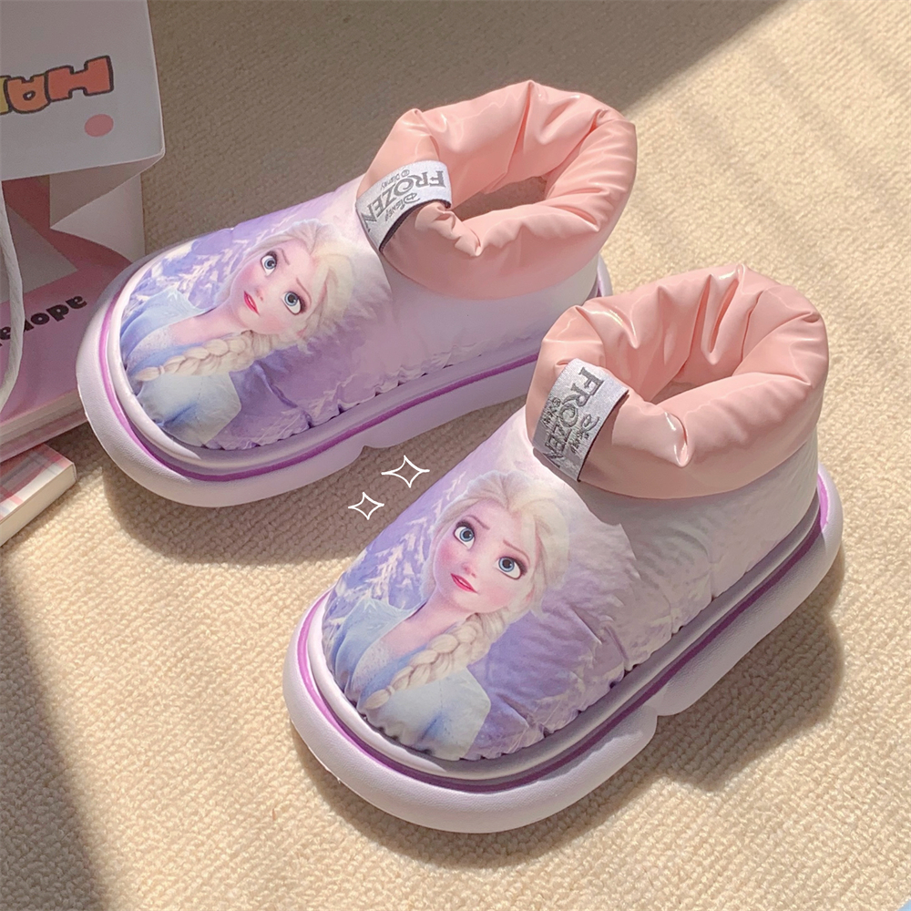 细细条少女心艾莎公主儿童短靴