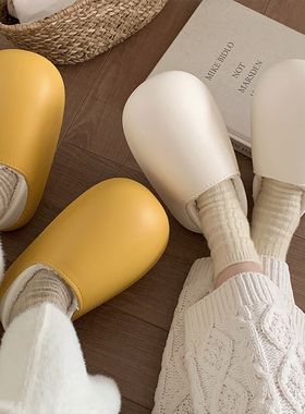 细细条 EVA保暖外穿棉拖鞋情侣时尚居家防水防滑包跟月子鞋男女冬