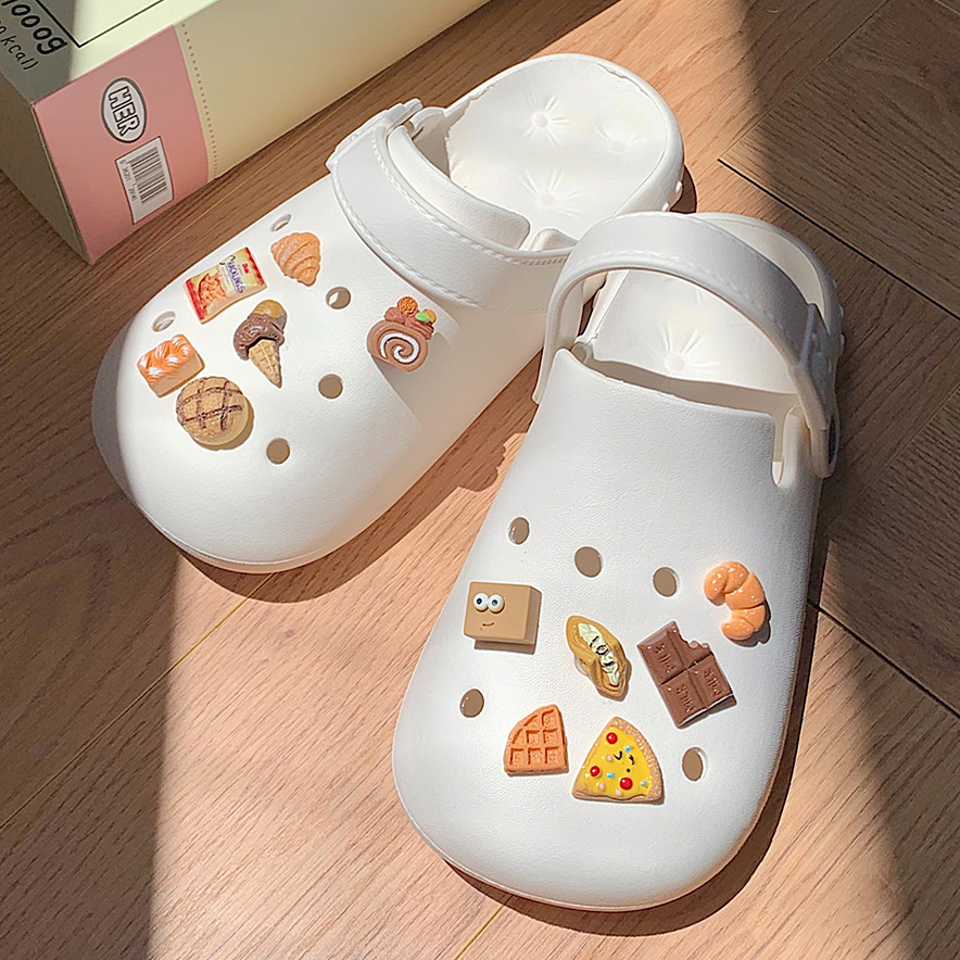 细细条 趣味可爱卡通diy洞洞鞋男女夏季踩屎感防滑外穿亲子凉拖鞋