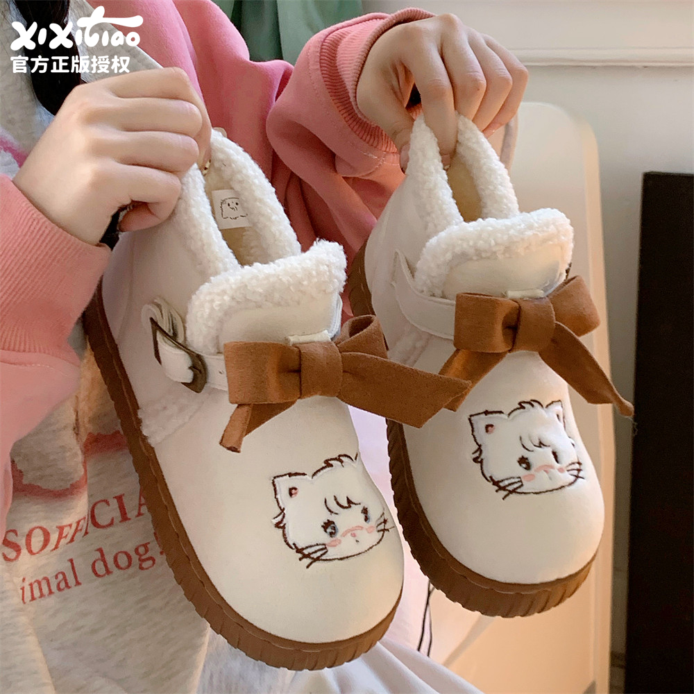 细细条mikko联名可爱小猫雪地靴