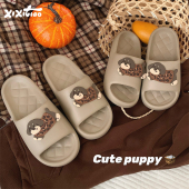 细细条 男女夏外穿软底防臭趣味休闲居家情侣凉拖 ins豹纹小狗拖鞋