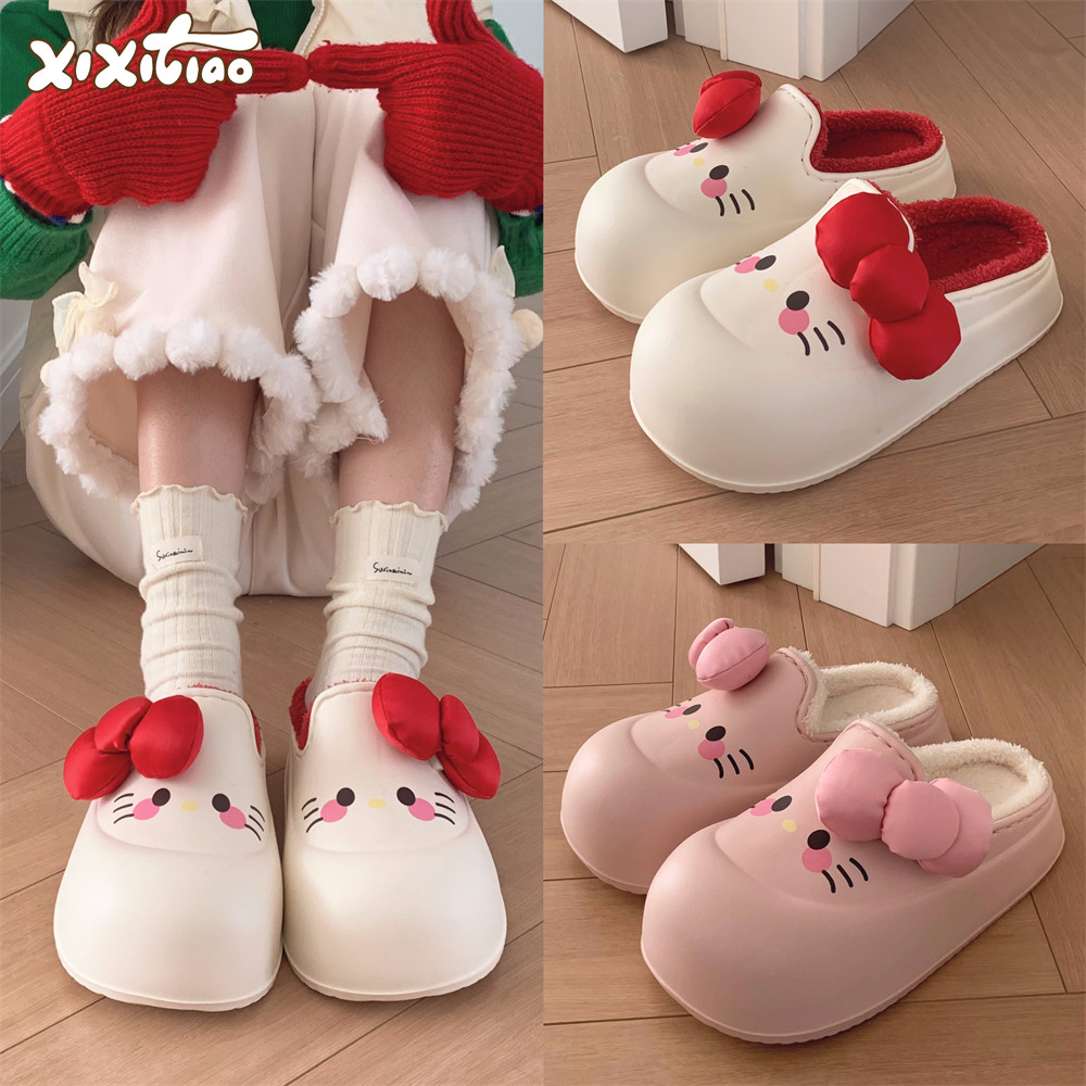 细细条 ins可爱小猫防水壳子月子鞋女保暖加绒冬季室内外穿棉拖鞋,居家布艺,居家棉拖/棉鞋,淘宝优惠券,粉丝福利购,淘宝优惠卷