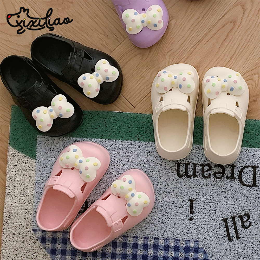 细细条夏季防滑少女心儿童洞洞鞋