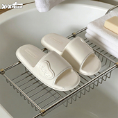 女创意爱心学生居家夏浴室凉拖鞋 细细条 抗菌防滑防臭软薄底拖鞋