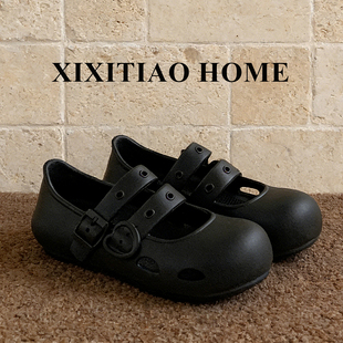 细细条 韩系百搭沙滩度假玛丽珍鞋女春夏外穿防滑足弓芭蕾舞单鞋