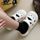 凉拖鞋 eva软底可爱圆头夏季 女 简约风亲子纯色交叉带洞洞鞋 细细条