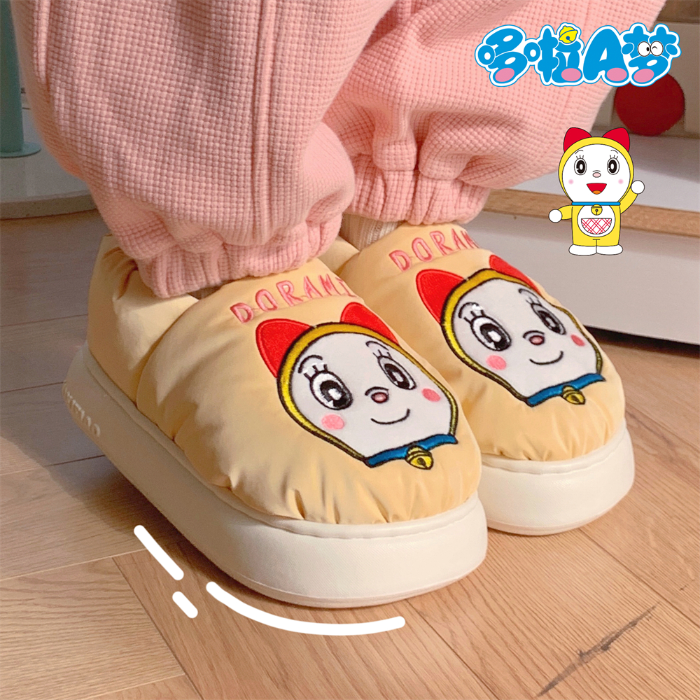 细细条可爱卡通时尚居家棉拖鞋