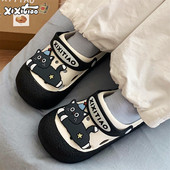 夏可爱星星灰猫女士外穿包头洞洞鞋 细细条 ins沙滩凉拖鞋 个性 新款