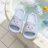 外穿沙滩一字拖 女夏季 细细条 少女心可爱腮红小熊室内防滑凉拖鞋