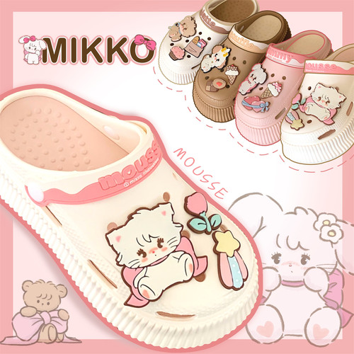 细细条可爱小猫Mikko联名洞洞鞋