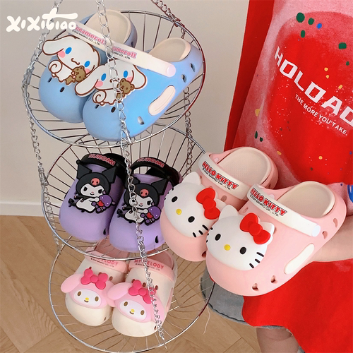 细细条 三丽鸥可爱KT猫库洛米儿童凉拖鞋夏季女童宝宝外穿洞洞鞋