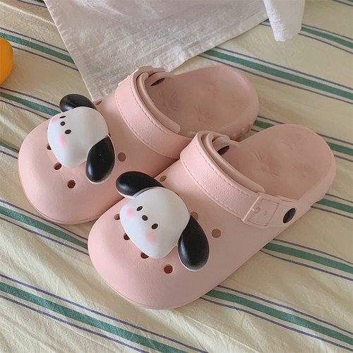 细细条EVA卡通小狗软底沙滩鞋女