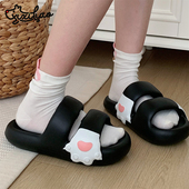 细细条 外穿百搭一字拖 女夏季 少女心可爱侧面猫爪时尚 双带凉拖鞋