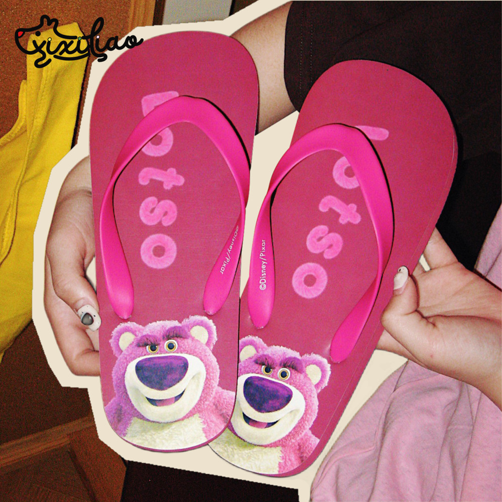 细细条 休闲防滑平底夹脚沙滩鞋女玩具总动员可爱草莓熊人字拖夏,女鞋,人字拖,淘宝优惠券,粉丝福利购,淘宝优惠卷