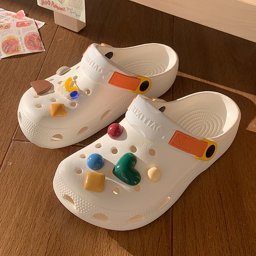 细细条个性创意DIY洞洞鞋夏男女