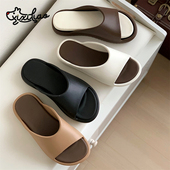 高级感室内可外穿休闲平底凉拖鞋 细细条 女夏季 复古拼色拖鞋 韩版