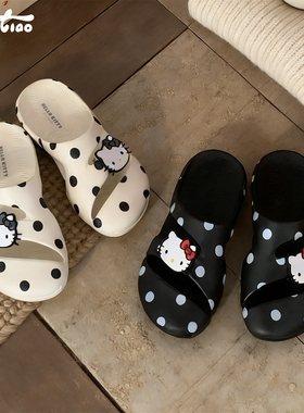细细条 正版HelloKitty户外凉拖鞋女夏可爱防滑游泳沙滩洞洞鞋ins