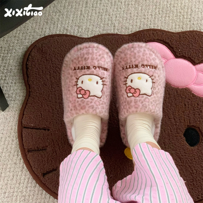 细细条正版HelloKitty棉拖鞋女