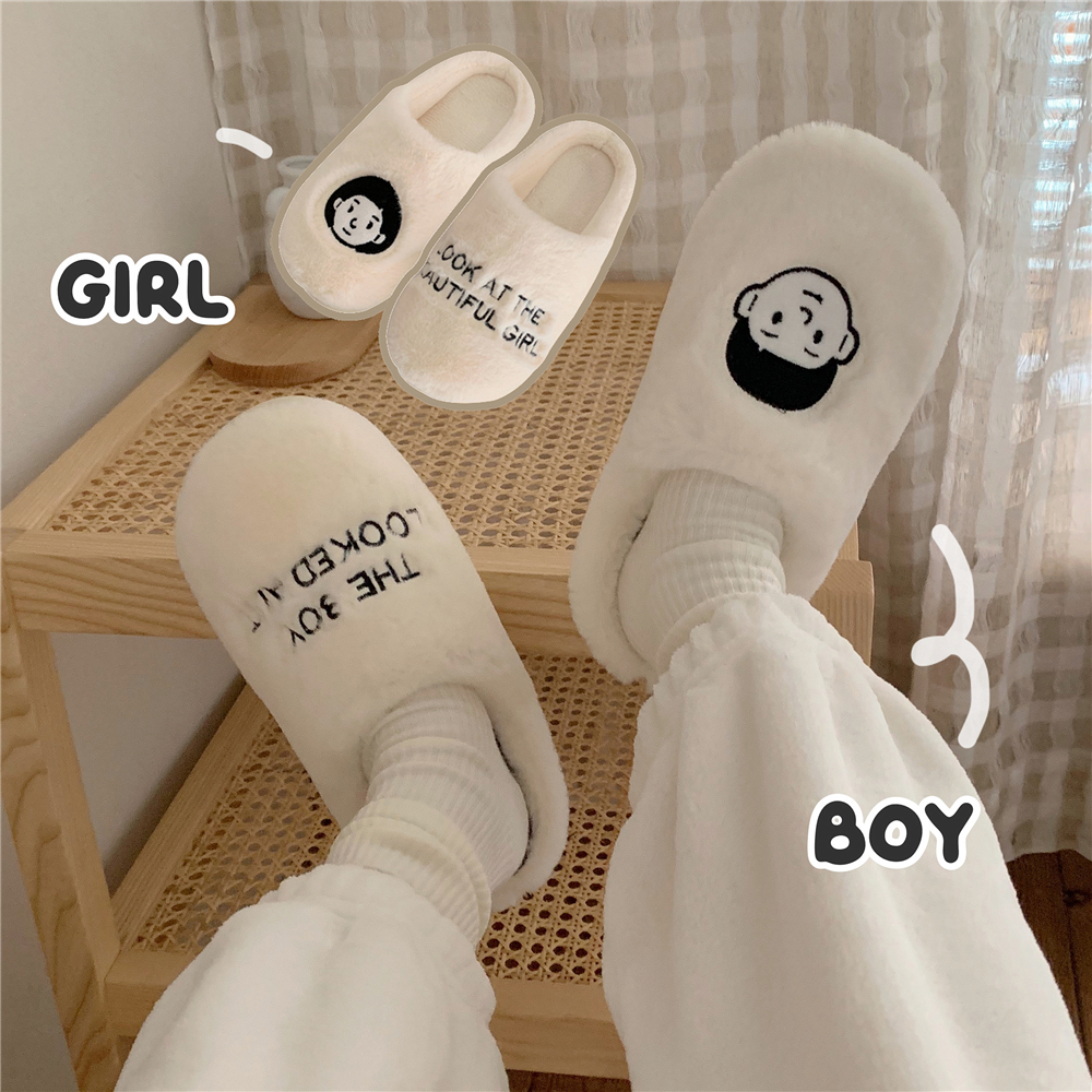 细细条情侣棉拖鞋秋冬insins潮居