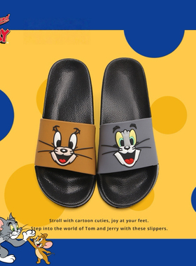 ins正版猫和老鼠一字拖鞋男女夏外穿防滑汤姆猫杰利鼠情侣凉拖鞋