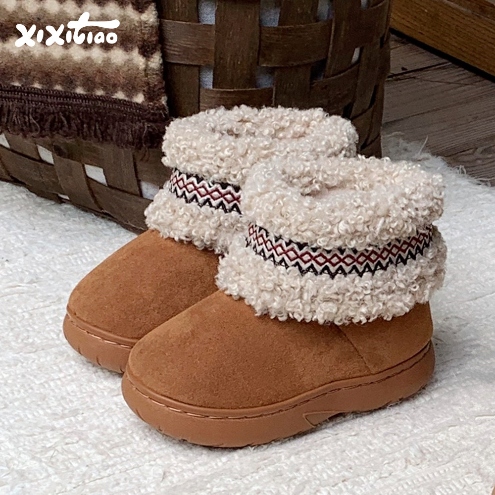 细细条 保暖儿童冬季加绒加厚雪地靴女童宝宝外穿亲子民族风棉鞋,童鞋/婴儿鞋/亲子鞋,雪地靴,淘宝优惠券,粉丝福利购,淘宝优惠卷