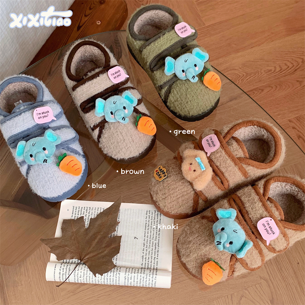 细细条字母牌可爱小象豆豆鞋