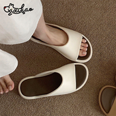 细细条 防滑软底凉拖夏 女户外穿百搭休闲平底鞋 时尚 复古一字拖鞋